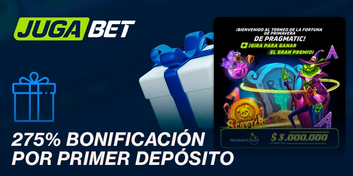 275% Bonificación por primer depósito