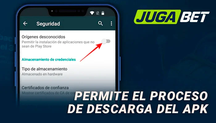 permite el proceso de descarga del JugaBet apk