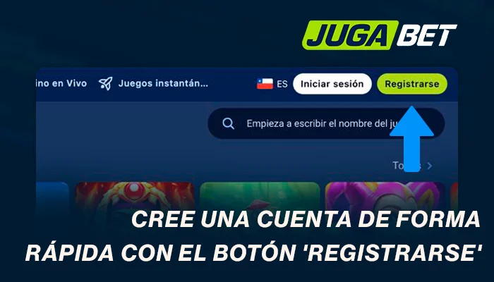 Cree una cuenta de forma rápida con el botón “Registrarse”