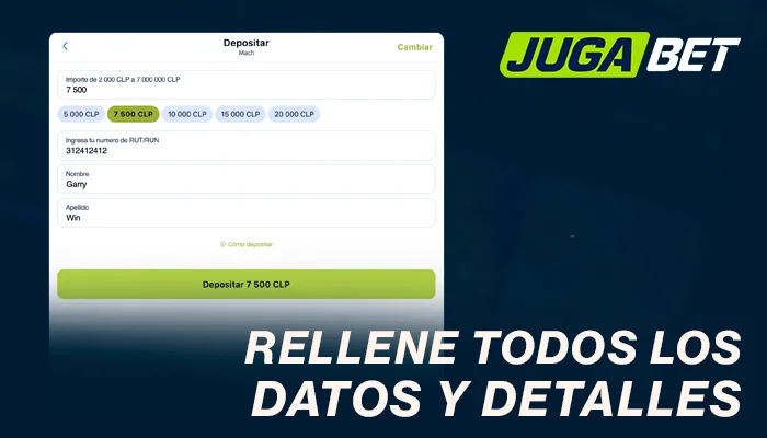Rellene todos los datos y detalles
