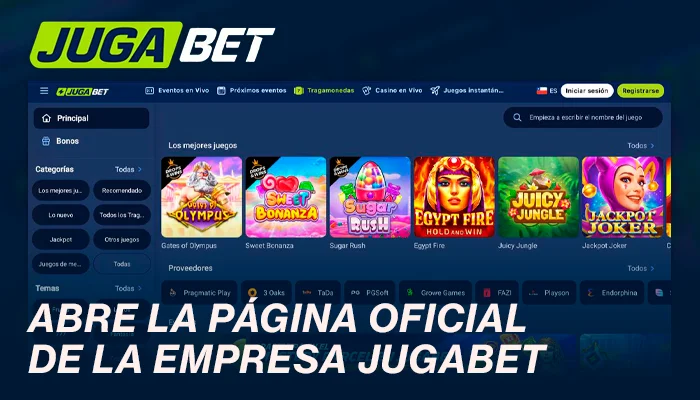 Abre la página oficial de la empresa JugaBet
